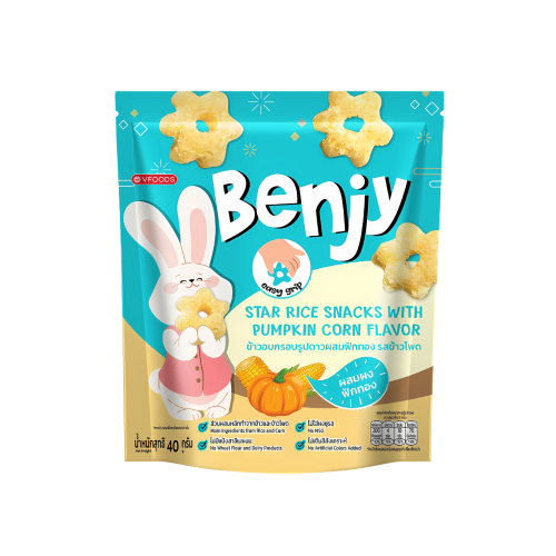 Benjy Star Rice Snacks With Pumpkin Corn Flavor 40g