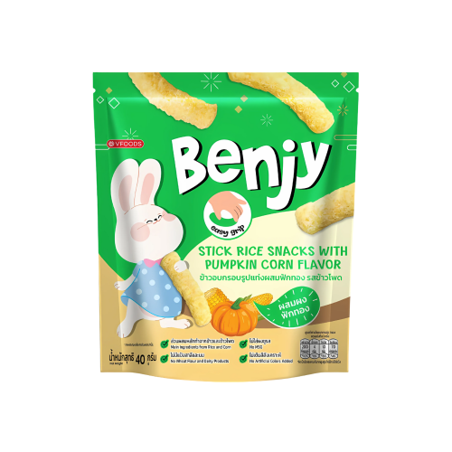 Benjy Stick Rice Snacks With Pumpkin Corn Flavor 40g