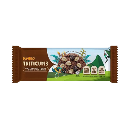 Popolo Triticum 3 - Choco Oat Cookies With Choco Chips & Almond 70g