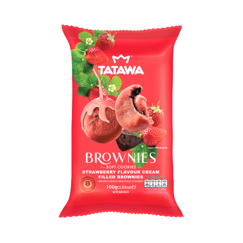 Tatawa Strawberry Flavoured Cream Filled Brownies 100g