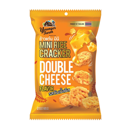 YoungerFarm Mini Rice Cracker Double Cheese 60g YoungerFarm Mini Rice Cracker Double Cheese 60g